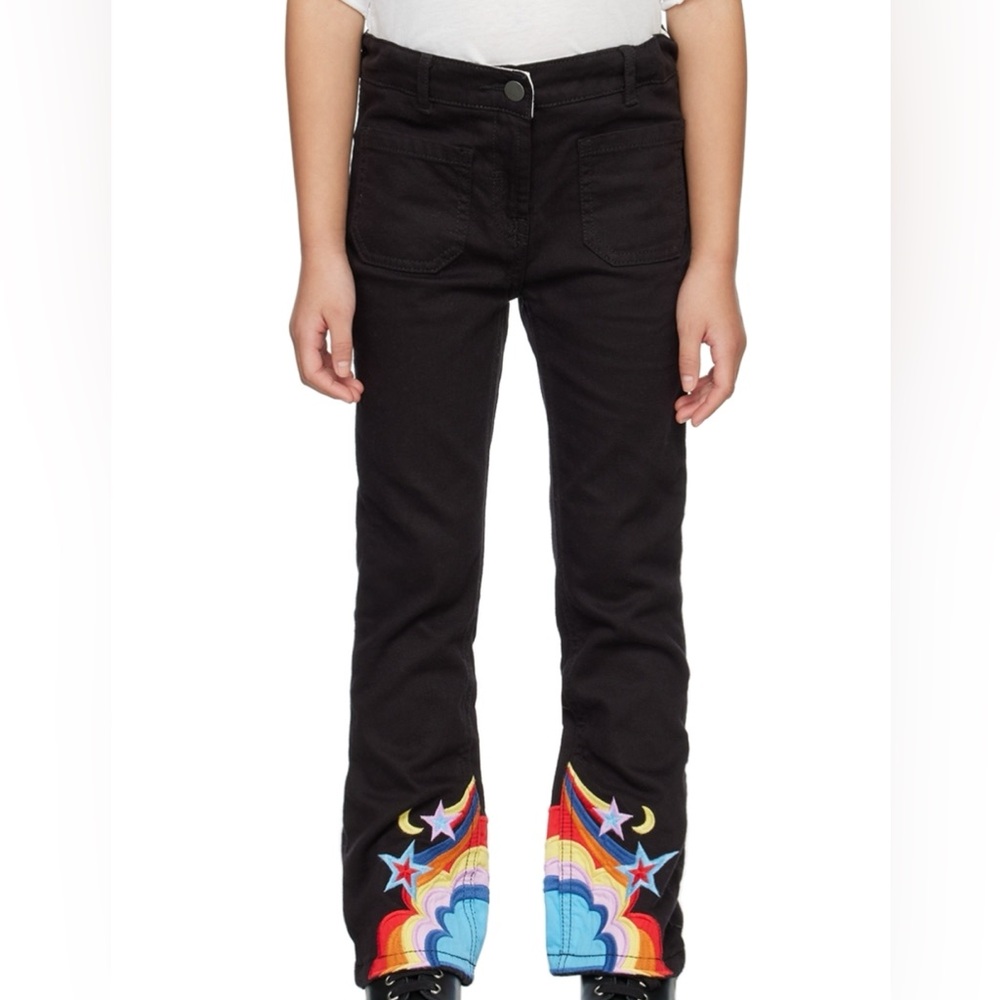 Stella McCartney Kids Black Cosmic Embroidered Jeans